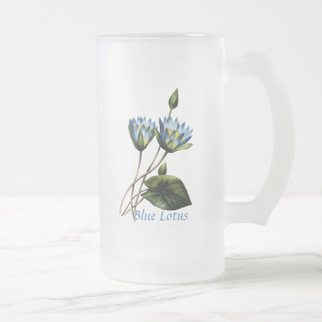 Cerveja Vidro Jateado Caneca personalizada azul de Lotus (Direita)