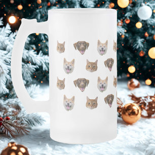 Cerveja Vidro Jateado Caneca Personalizada, Gato De Cão, Presente Mãe