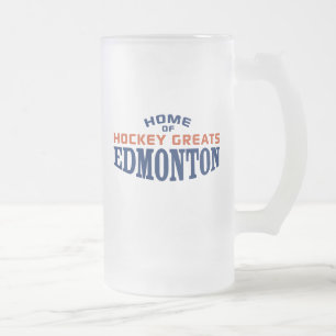 Cerveja Vidro Jateado Excelentes do hóquei de Edmonton caneca de um