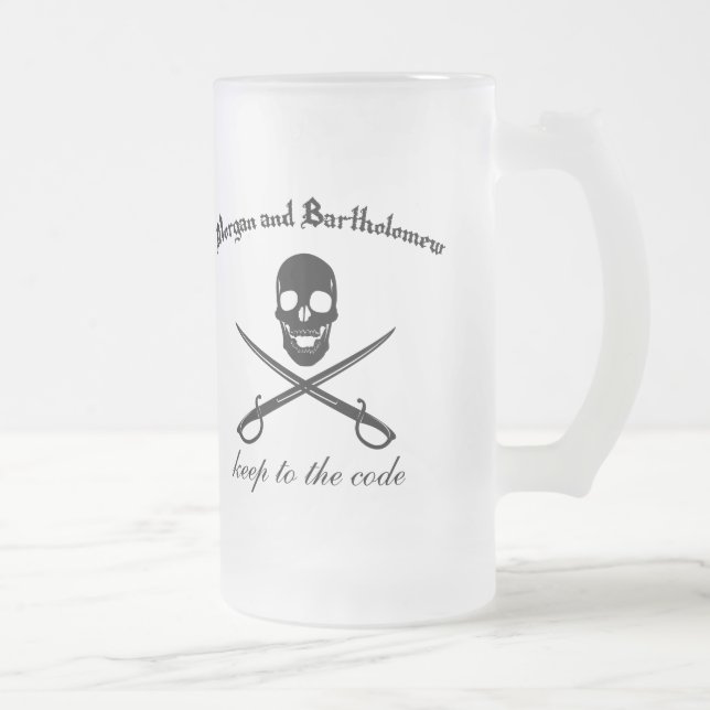 Cerveja Vidro Jateado Preto da caneca de Morgan & de Bartholomew (Direita)