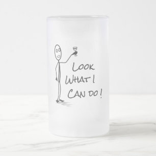 Cerveja Vidro Jateado Stickman "olhar o que eu posso fazer" a caneca de