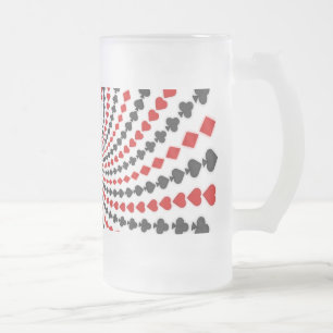 Cerveja Vidro Jateado Ternos de Cartas de Poker Espiral: Caneca Fosca: B