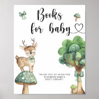 Cervo em aquarela - livros para pôster de bebê