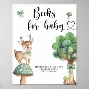 Cervo em aquarela - livros para pôster de bebê