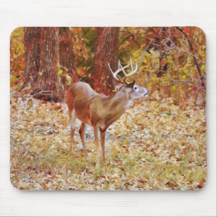 Cervo Macho Grandes Chifres Arte Mouse Pad