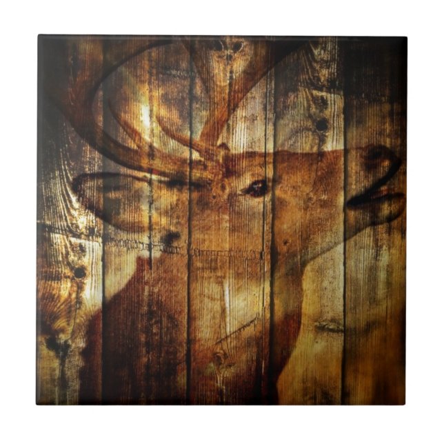 Cervos de whitetail de madeira do celeiro (Frente)