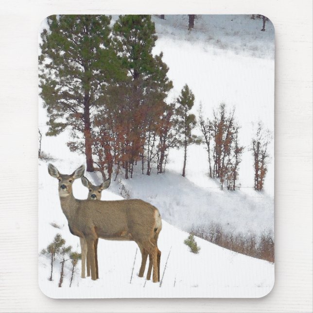 Cervos na montanha Mousepad (Frente)