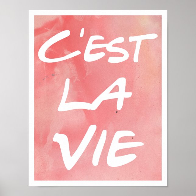 C'est La Vie - Poster de Mão - Aquarela (Frente)