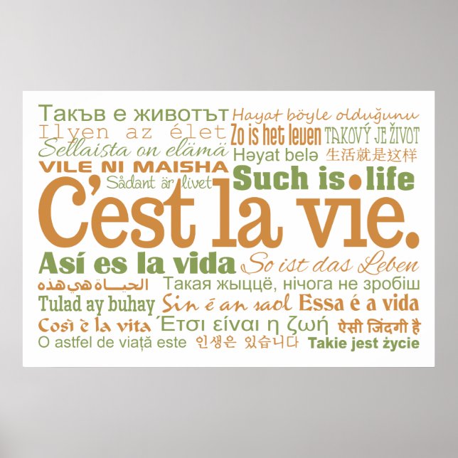 C'est La Vie poster personalizado (Frente)