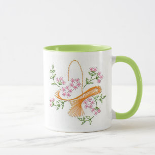 Cesta bonita da caneca das flores
