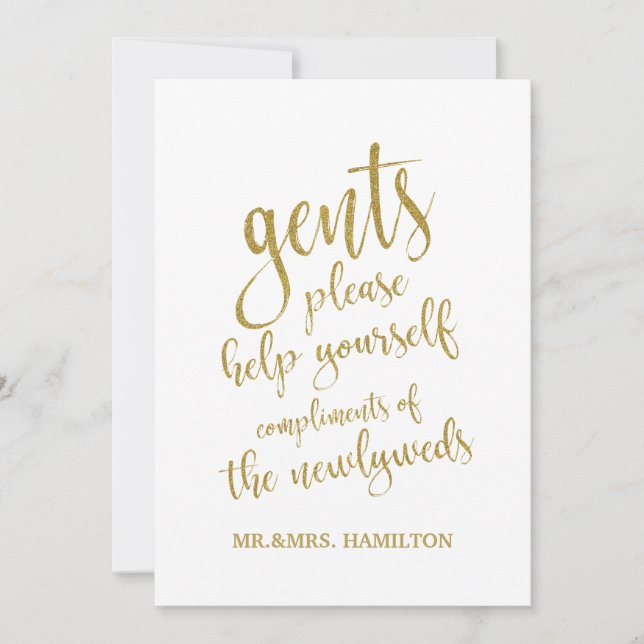 Cesta de Banheiro Masculino Dourada Sinal de Casam (Frente)