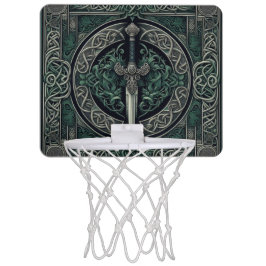 Cesta De Basquete De Brinquedo Espada Verde Celta e Prata