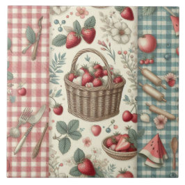 Cesta de Frutas Gingham Diversão