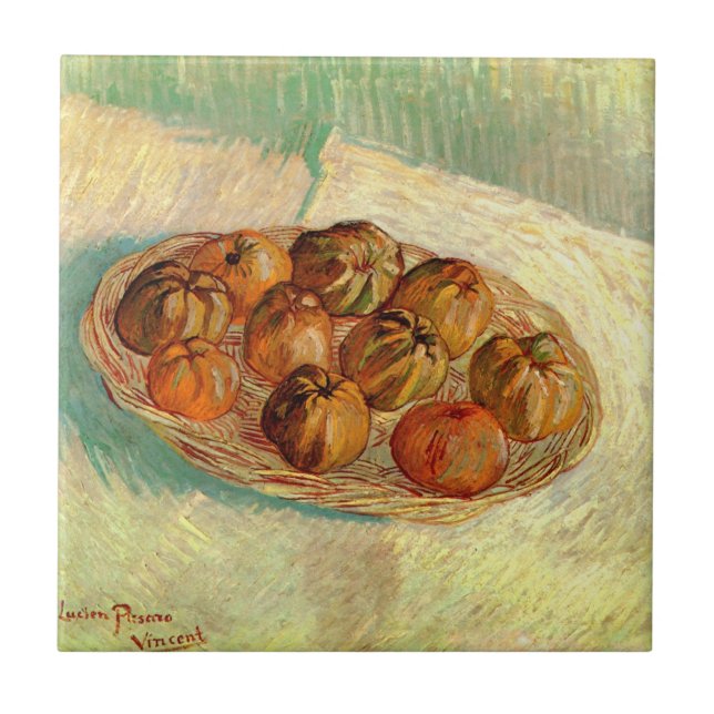 Cesta de Maçãs a Pissarro por Vincent van Gogh (Frente)