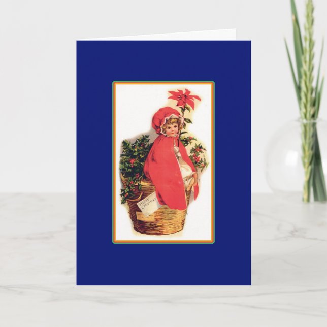 Cesta de Natal - Cartão Vintage (Frente)