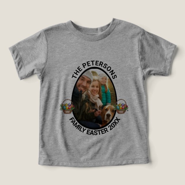 Cesta de Ovos de Páscoa com Foto Personalizada da  (Design frontal)