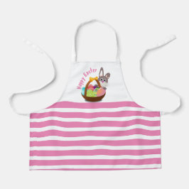 Cesta de Páscoa de Meninas com Faixa Rosa 