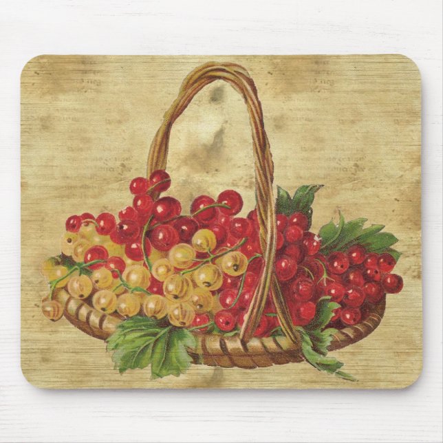 Cesta de Vintage de Mousepad de Uvas (Frente)