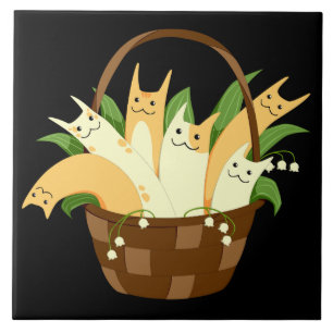 cesto de azulejo cerâmico para gatos