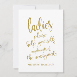 Cesto de Banheiro Feminino Dourado Sinal Acessível