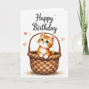 Cesto de Gatinho Doce Cartão