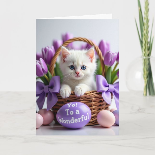 Cesto de Gatinhos Fofos Cartão de Primavera (Frente)