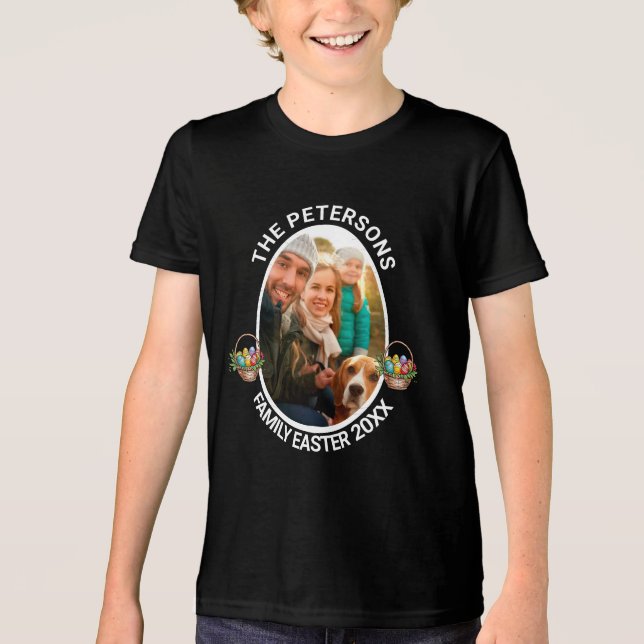 Cesto de Ovos de Fotografia da Páscoa Personalizad (Frente)