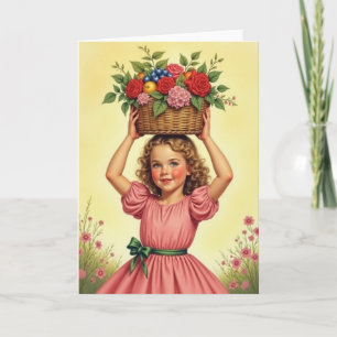 Cesto Floral Infantil Angelical Cartão