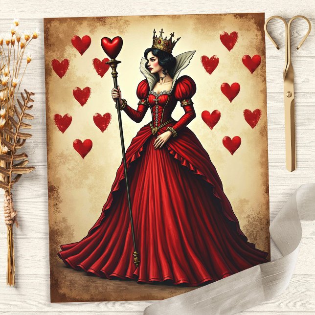 Cetro da Rainha de Copas Papel Scrapbook Alice (Criador carregado)