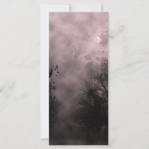 Céu assombrado vermelho do sangue com corvos