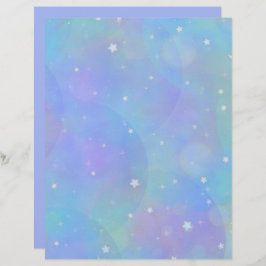 Céu azul brilhante com estrelas e nuvens