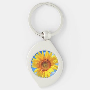 Céu Azul Chaveiro de Girassol Amarelo