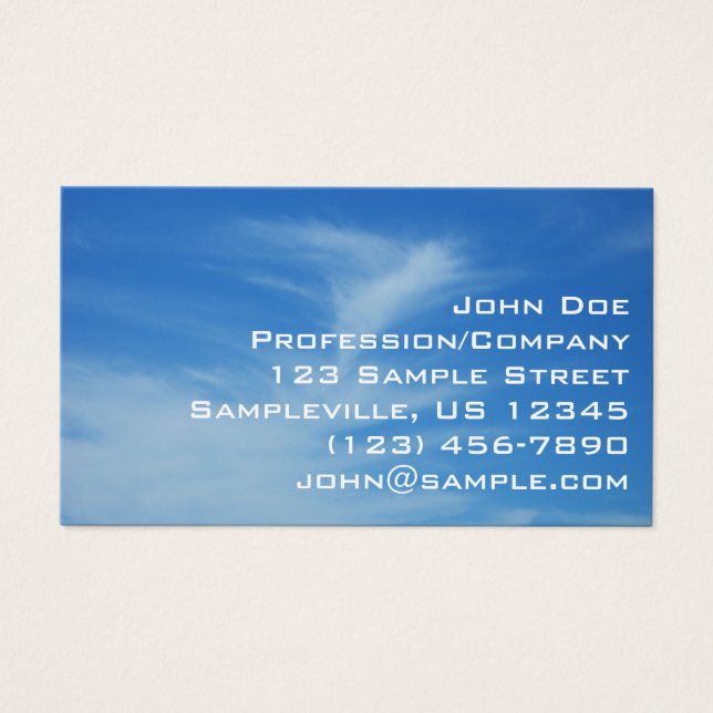 Céu Azul com Abstrato de Foto de Nuvens Brancas (Frente)