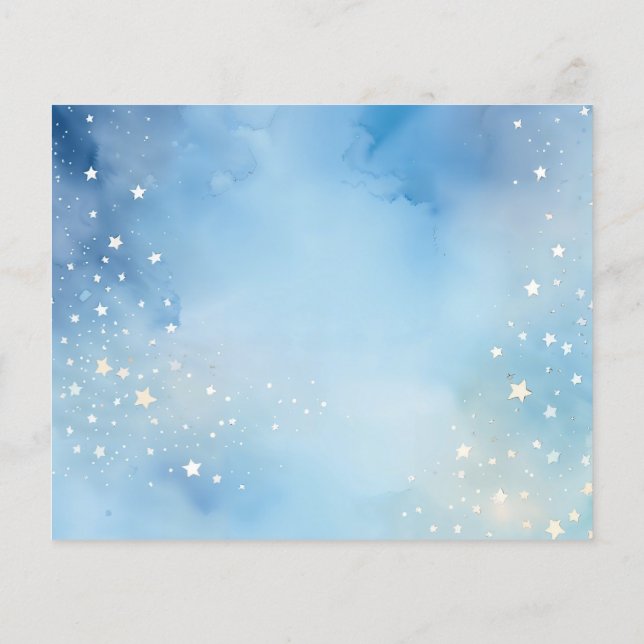 Céu azul de aquarela com estrelas (Verso)