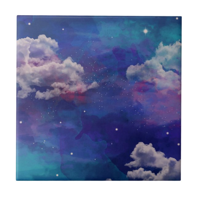 Céu Azul E Roxo Da Noite Estrelada (Frente)