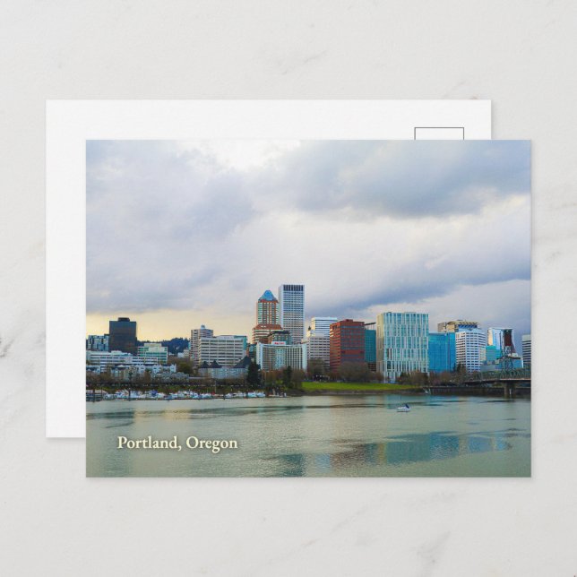 Céu da Cidade de Portland, Oregon em Cartão Postal (Frente/Verso)