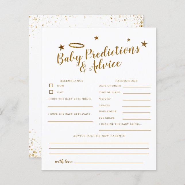 Céu Enviado Dourado Predições e Conselhos para Beb (Frente/Verso)