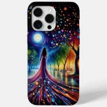 Céu noturno mágico com larvas e lanternas