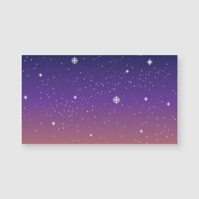 Céu roxo e dourado estrelado do pôr do sol (Frente)