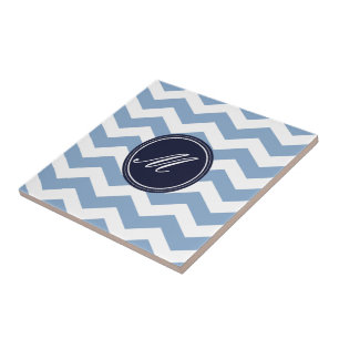 Cevon Azul Azul e Marinho com Azulejos Monogramas