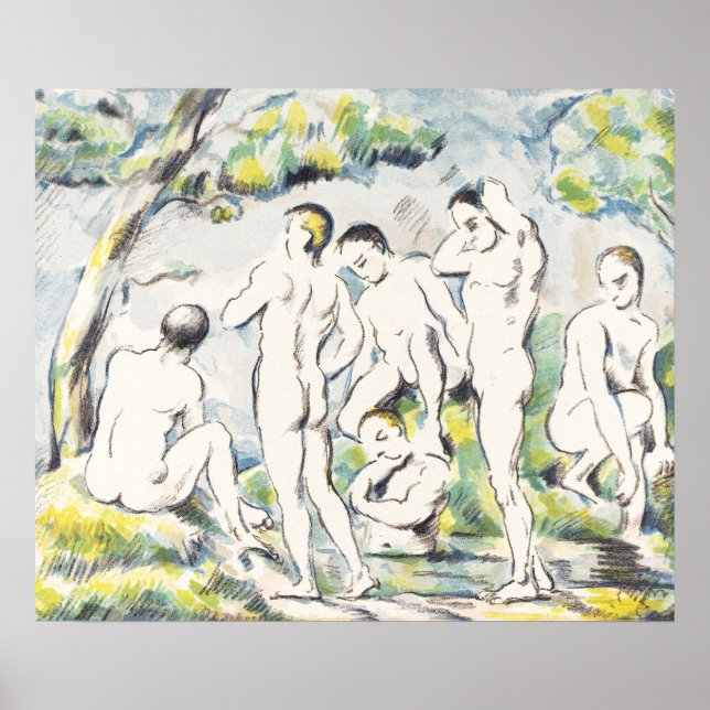 Cezanne Os Banhistas Impressão de Arte Litografia  (Frente)