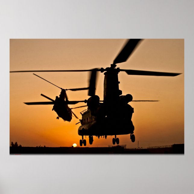 CH-47 CHINOOK HELICOPTER POSTER (Frente)