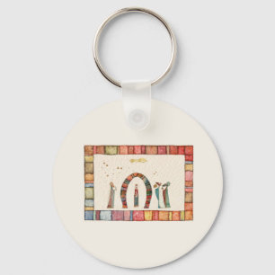 Ch Ball cerâmica Chaveiro Ch, cena natalícia