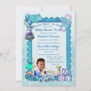 Chá Blue Baby Boy Tweit Convite