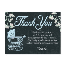 Chá Blue Chalkboard Obrigado Cartões