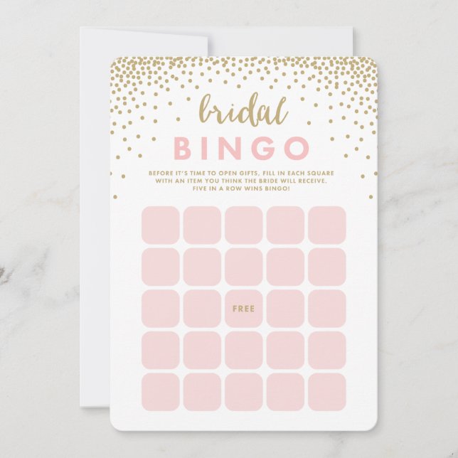 Chá Confetti | Cartões de Bingo Bridal (Frente)