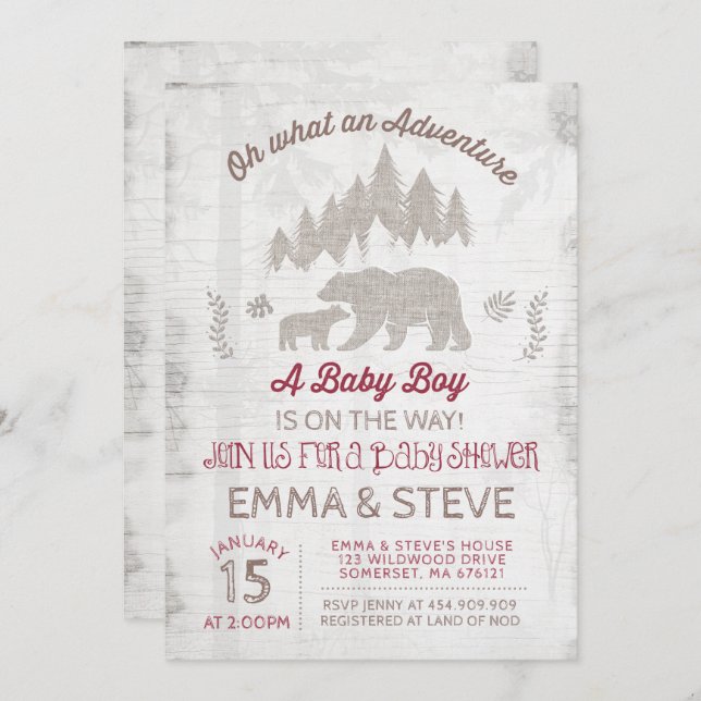 Chá da aventura do menino do convite do chá de (Frente/Verso)