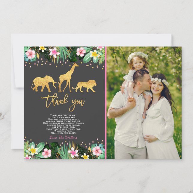 Chá da selva dos cartões de agradecimentos do chá (Frente)