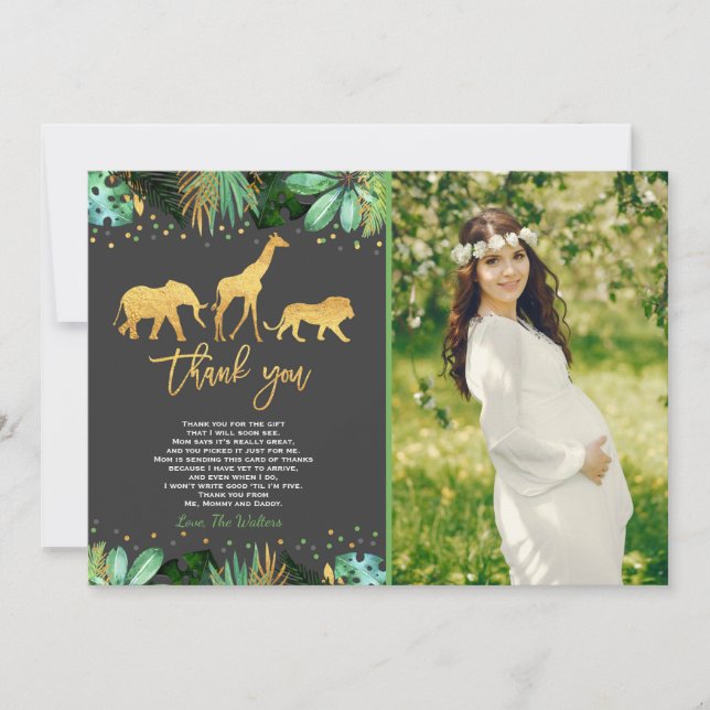 Chá da selva dos cartões de agradecimentos do chá (Frente)