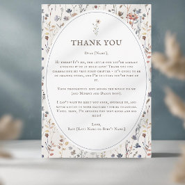 Chá de Bebê Aquarela, Cartão de Agradecimento Flor